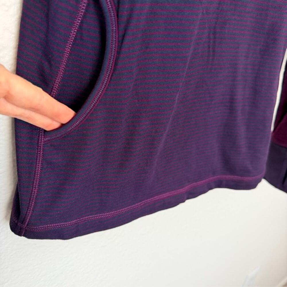 Lululemon Star Runner Pullover Hyper Stripe Plum/Plum Women 10 Half Zip Stretch - Picture 10 of 16